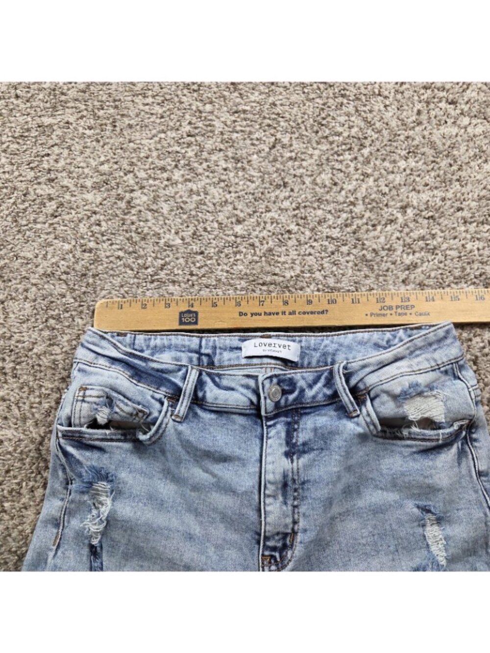 Lovervet Vervet Jeans Womens 31 Crop Straight Medium Wash Denim Distressed - Picture 2 of 8